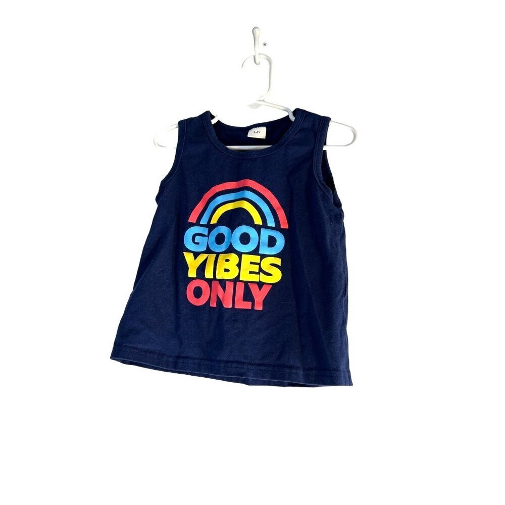 Toddler Girls Graphic Tank Top Blue Multi Size 3-4 Years